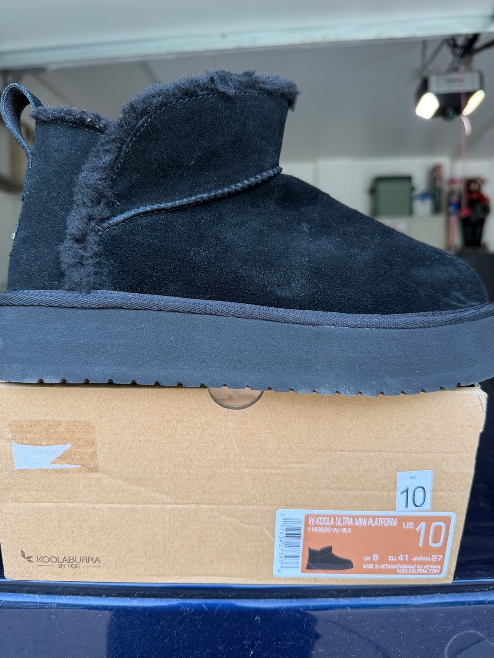 Koolaburra Black Suede Platform Mini Boot